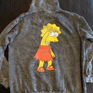 Lisa Simpson UO Distressed Hoodie L